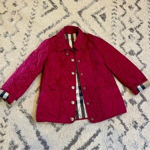 Burberry Kids Quilted Jacket - Plum Red